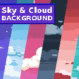2D Pixel Art Background ( 10 Sky & Cloud ) #2
