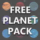 Planets with Space Background in Flat Style